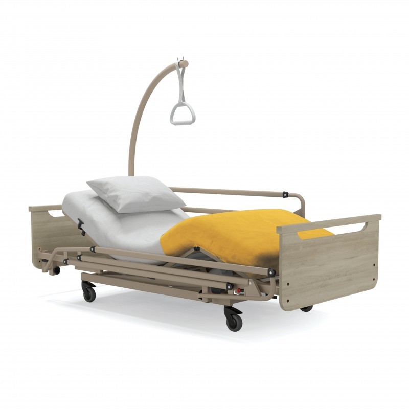 Lit médicalisé avec relève-buste et barrières